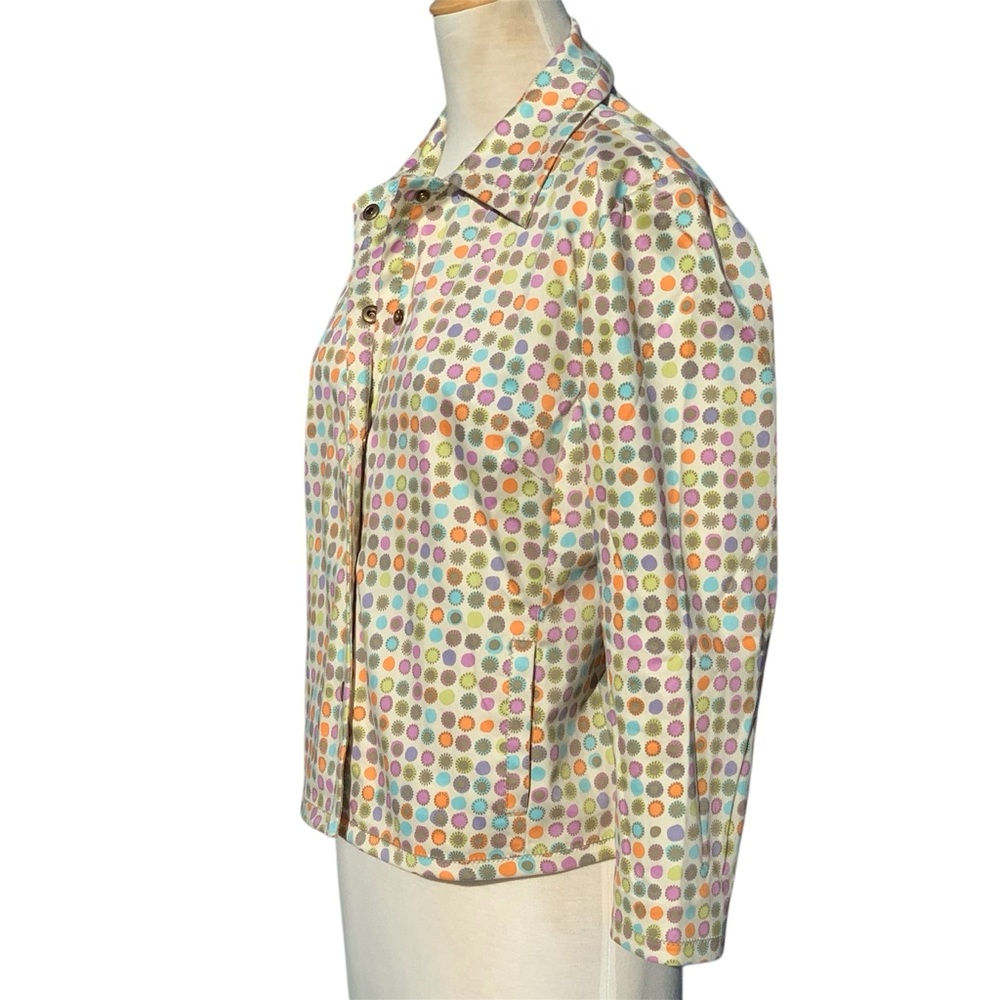 Sigrid Olsen Sport Multi-Colored Polka Dot Button Front Retro Jacket ~ Medium - Picture 4 of 13